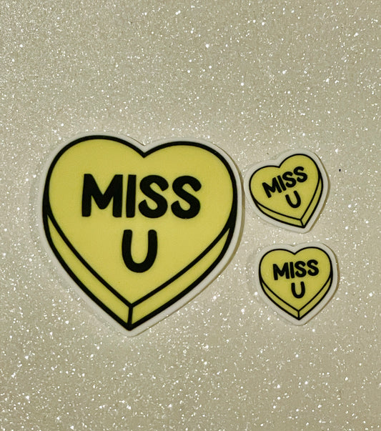 Resin Flatback Planar E0978 - Miss U (2 Sizes Available)