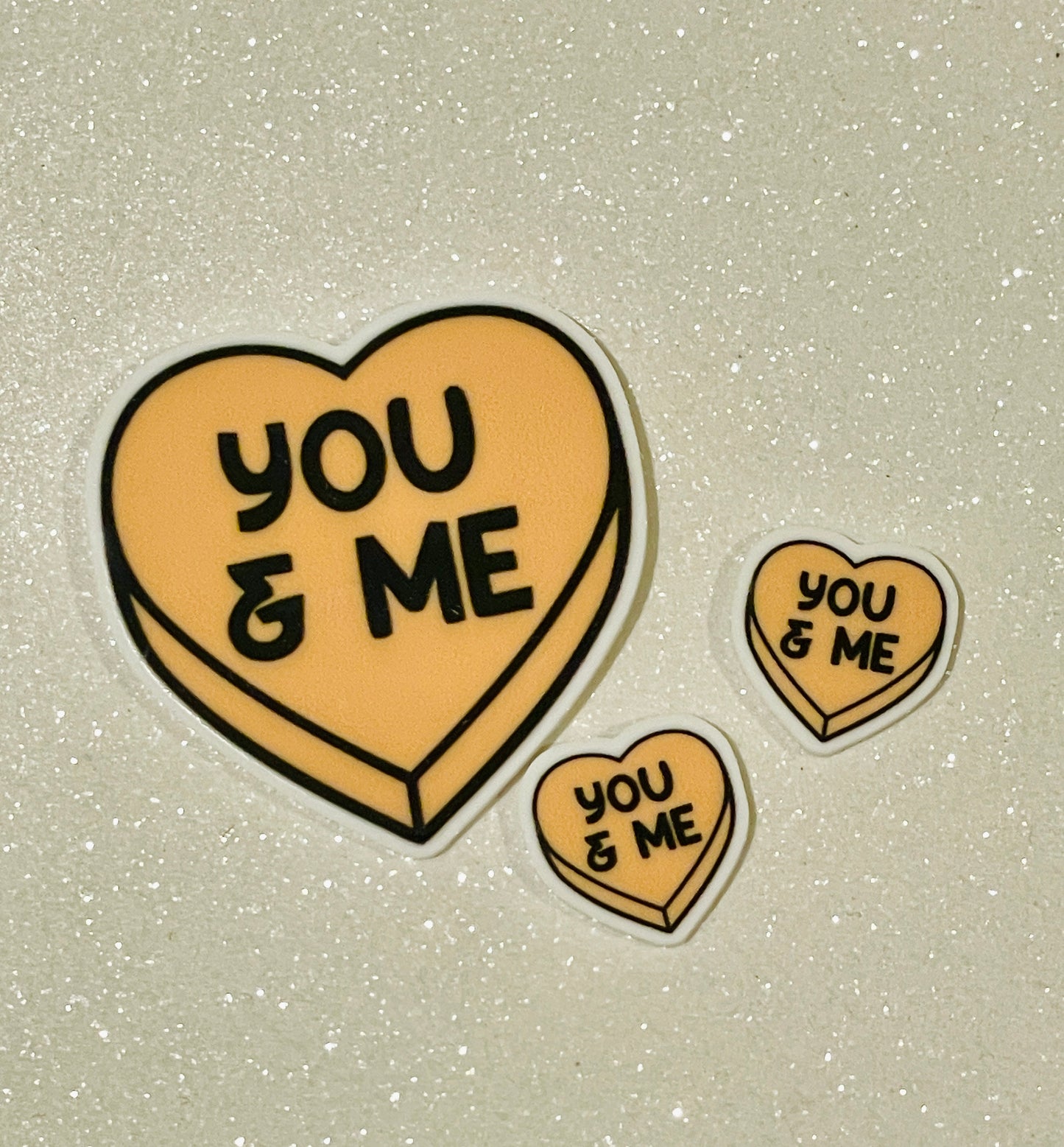 Resin Flatback Planar E0979 - You & Me (2 Sizes Available)