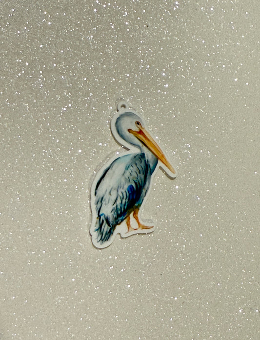 Resin Flatback Planar E1059 - Birds Pelican (Avian) Collections (with Hole)