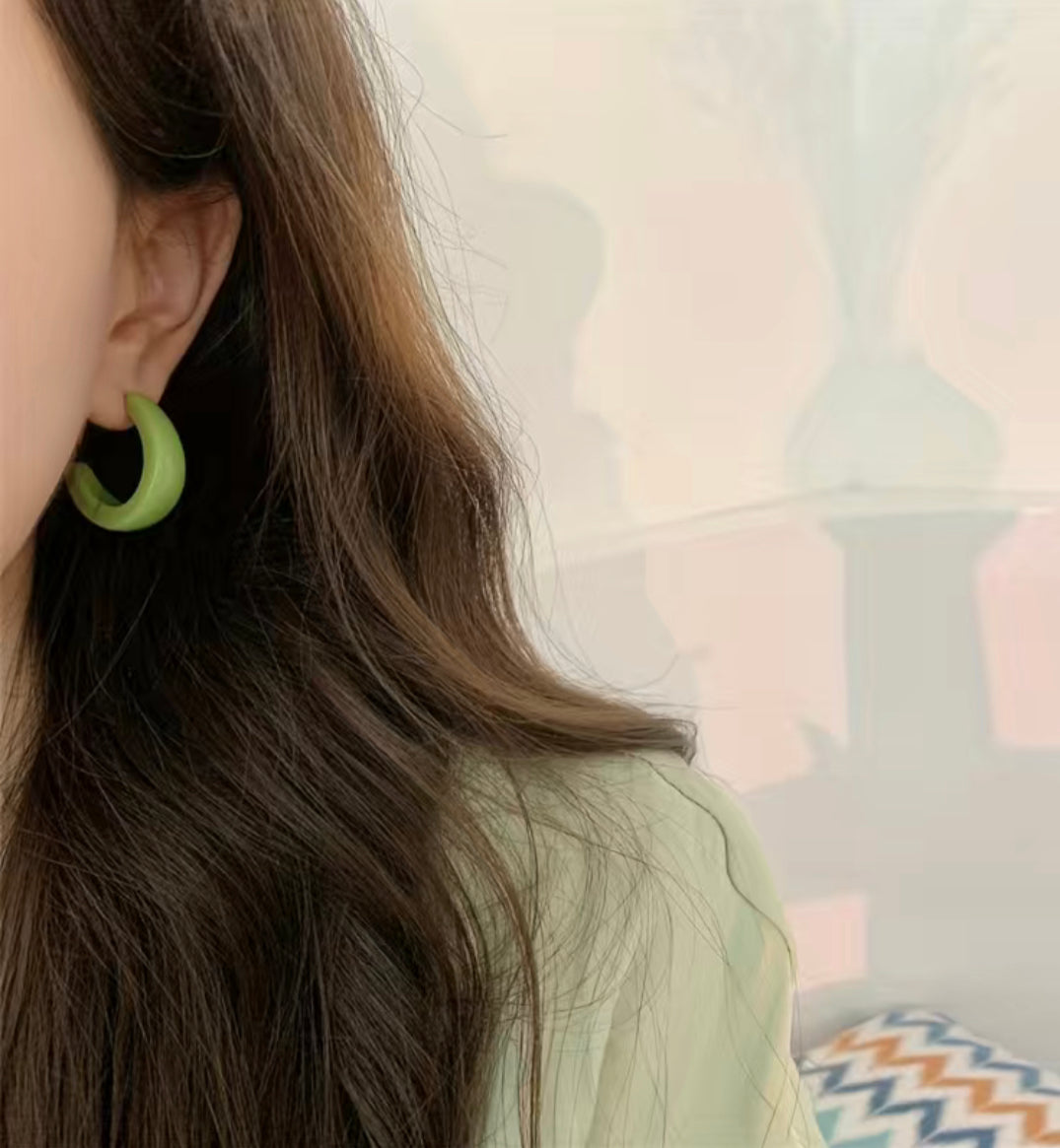 C Shape Hoop Earrings (1 Pair) E0032-E0035