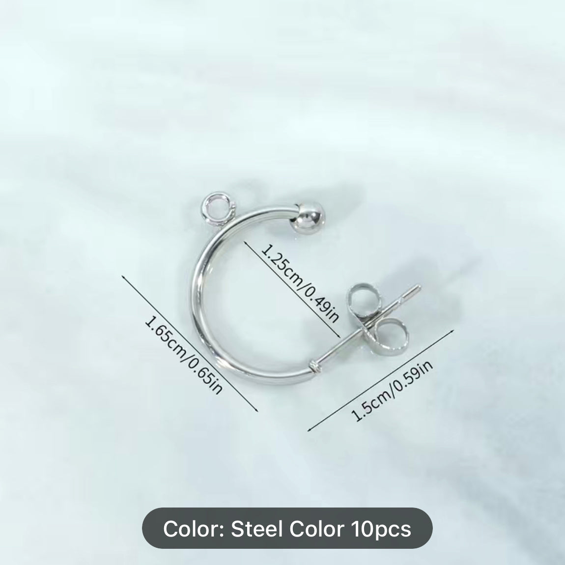 Earring Findings - Stainless Steel C-Shaped (10ea/pack)