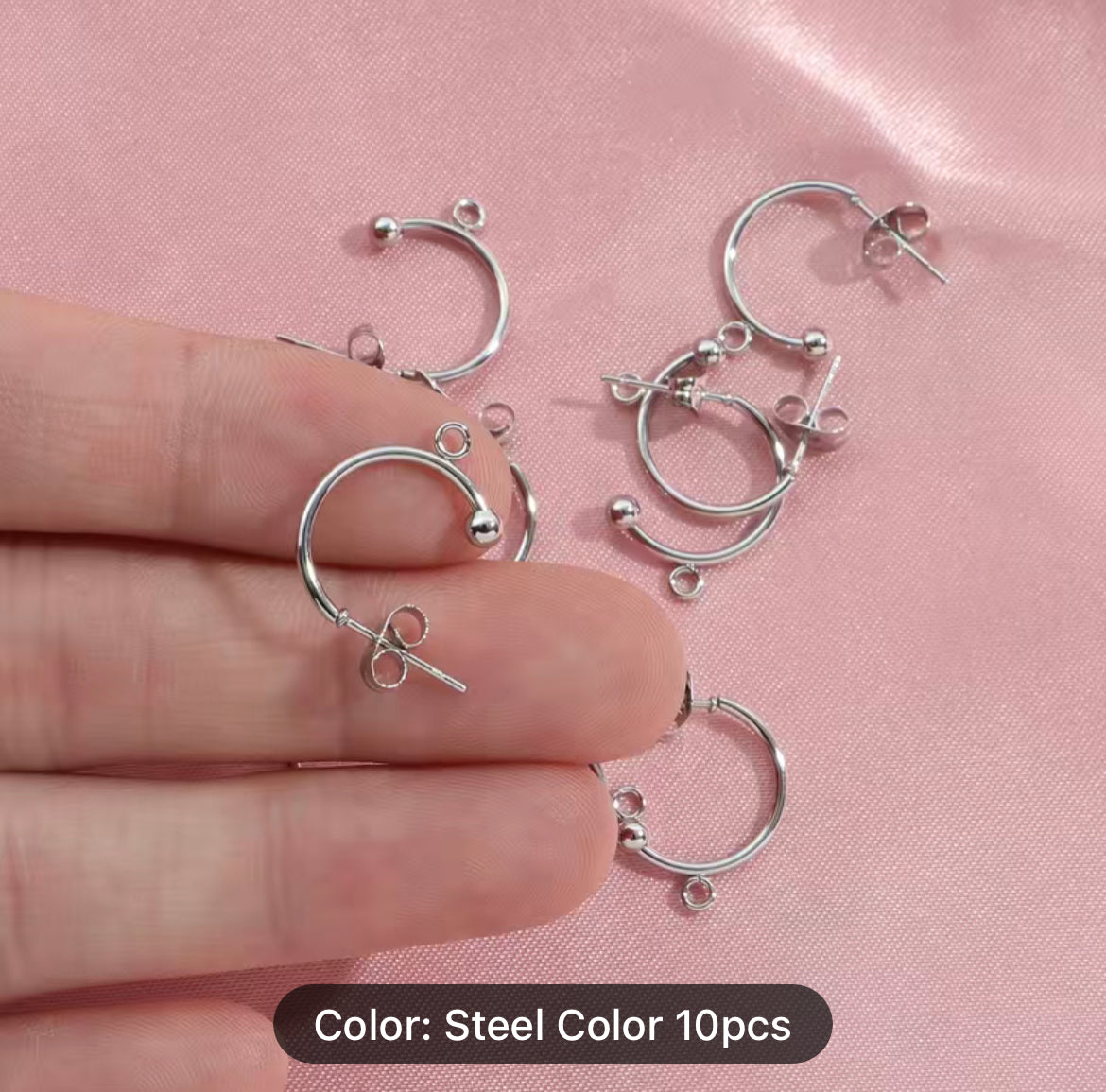 Earring Findings - Stainless Steel C-Shaped (10ea/pack)