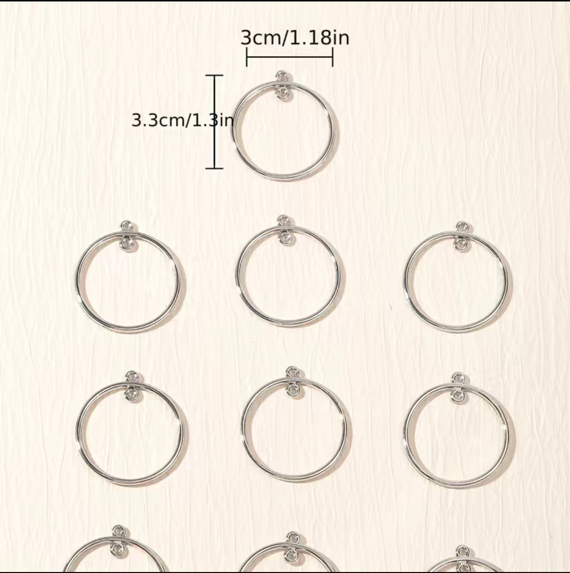 Earring Findings - DIY Silvery Double Circle Accessories (10ea/pack)