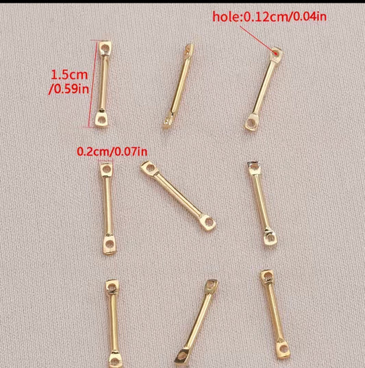 Connector- Simple Gold Colour Metal Double Ring Connector (50ea/pack)