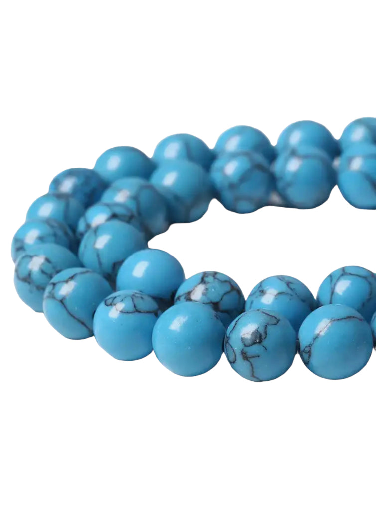 Natural Stone Turquoises Blue and Pink Beads 12mm