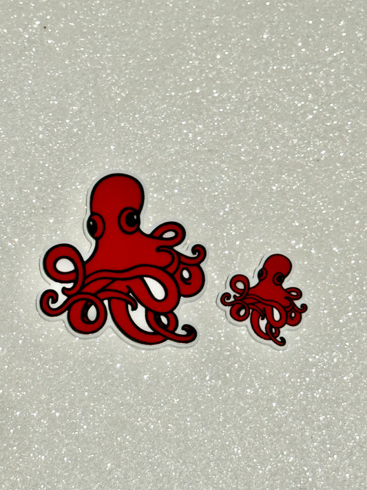 Resin Flatback Planar E1069 - Red Octopus (2 Sizes)