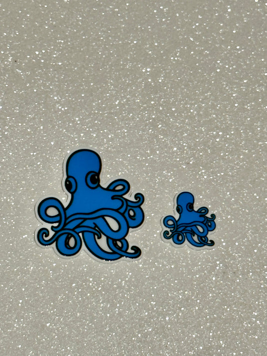 Resin Flatback Planar E1070 - Blue Octopus (2 Sizes)