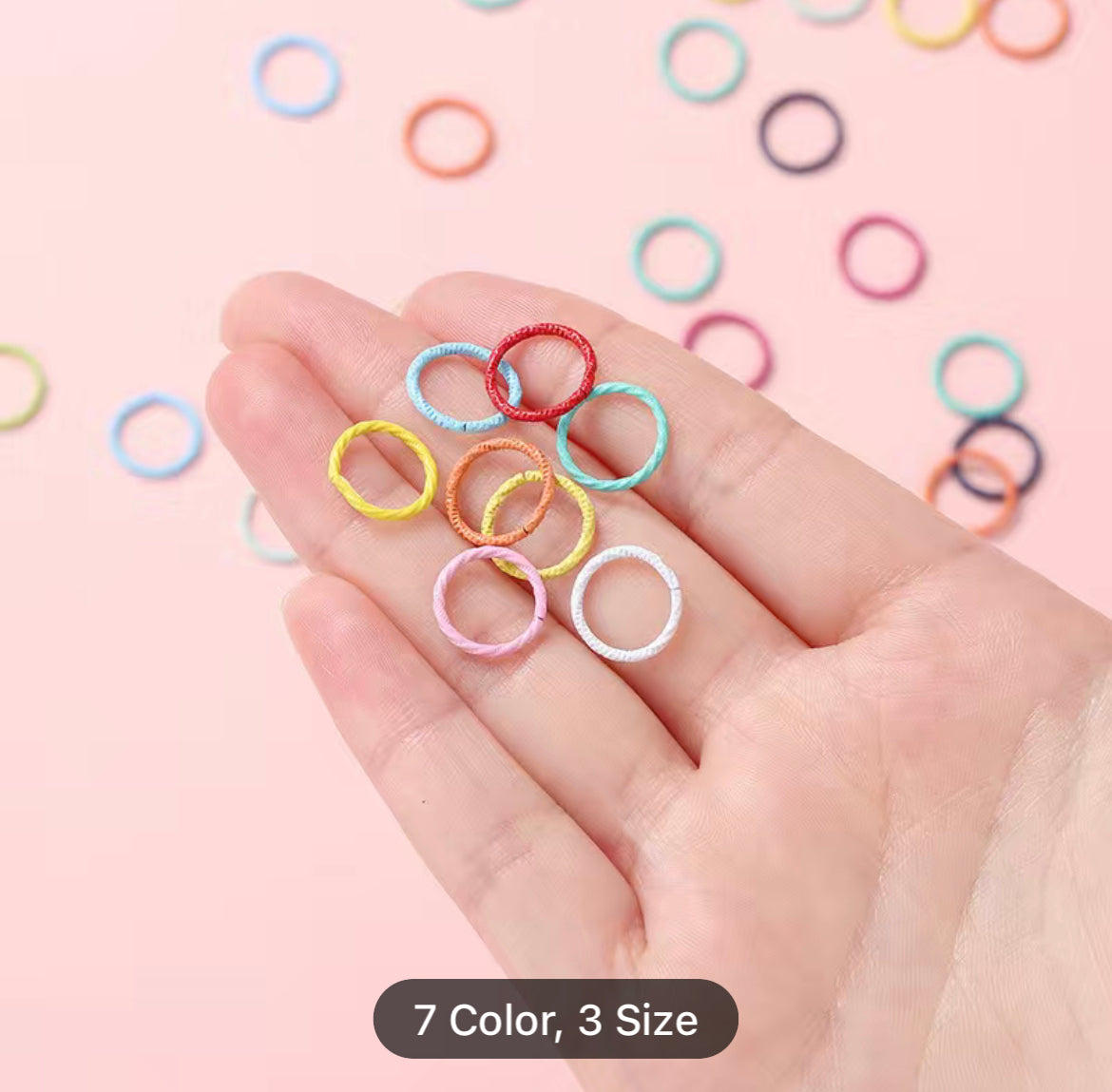 Earring Findings - Colourful (Mixed 7 Colours)Twist Metal; Jump Rings, Connectors (50ea/pack)