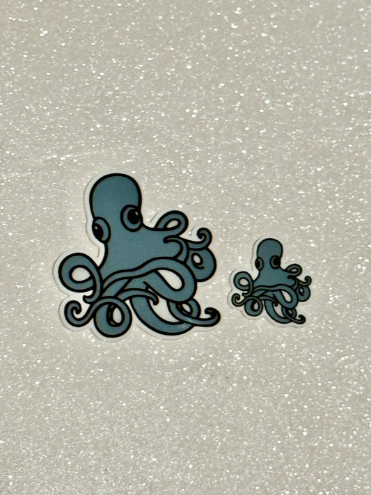 Resin Flatback Planar E1073 - Grey Octopus (2 Sizes)