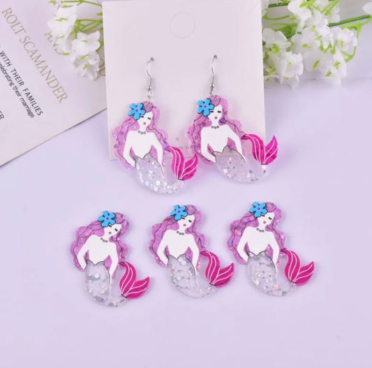 Glitter Mermaid Acrylic Charm / Pendant