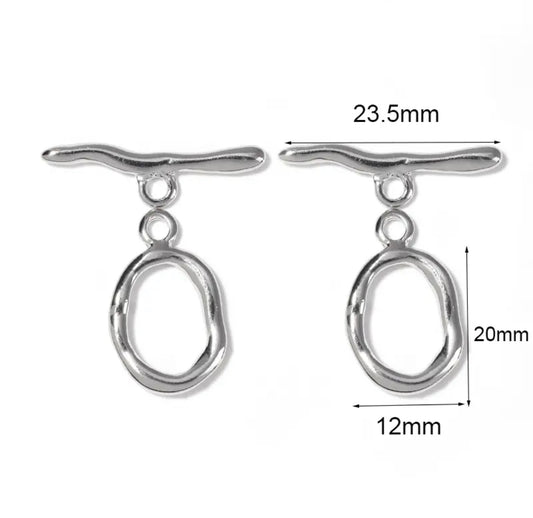 Connector-  Rhodium Color OT Clasps (5 sets/pack)