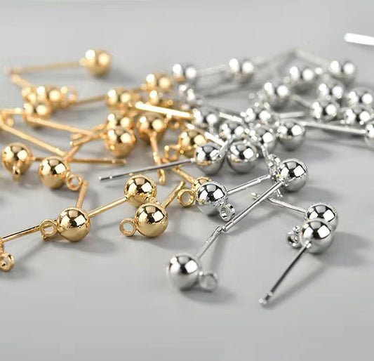 Earring Findings - Stud With Loop (10ea/pack)