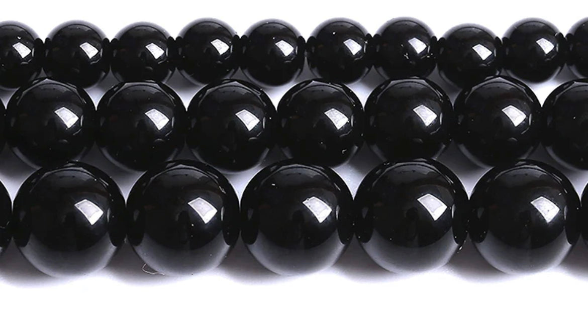 Natural Stone Black Agate Onyx Beads