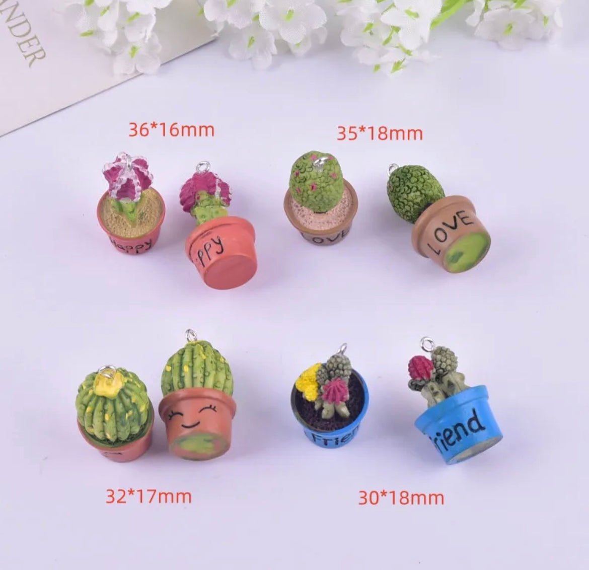 3D Potted Cactus Charm / Pendant