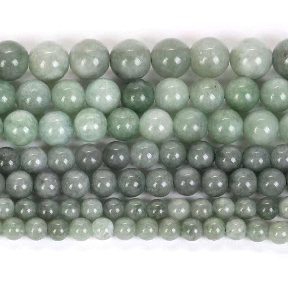 Natural Burmese Jade Stone Emerald Beads (8mm and 12mm)