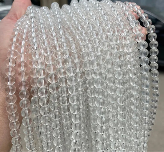 Clear Glass Beads Strand (8mm and 12mm)